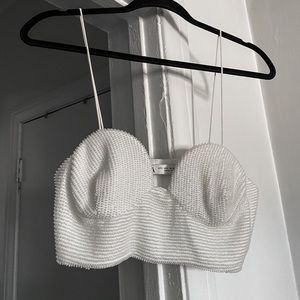 ZARA white sequin bustier